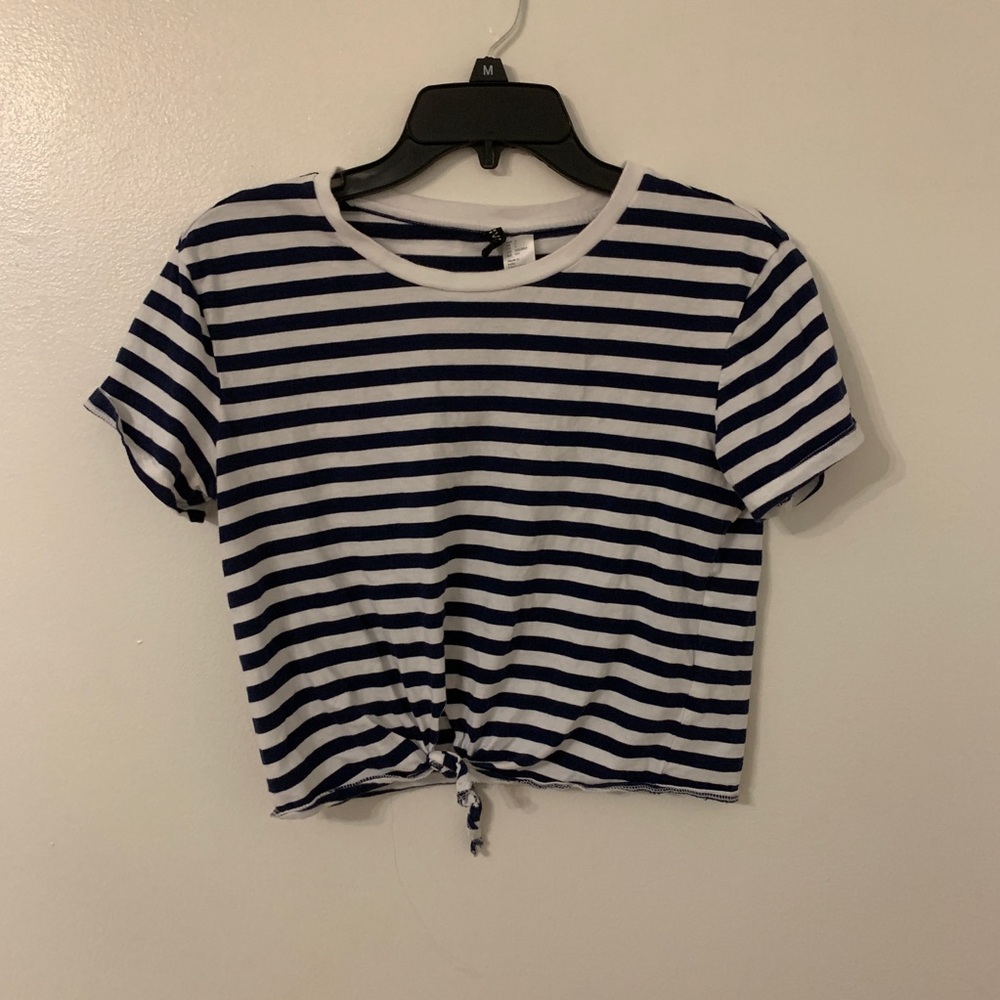Striped crop tee